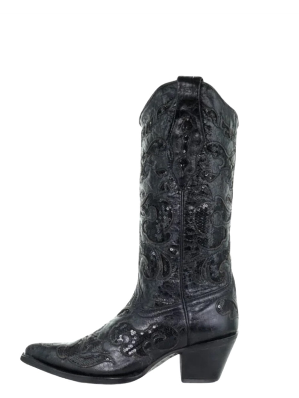 Corral Black Embroidered Western Cowboy Boots Snip Toe Women's 6.5 Never Worn
